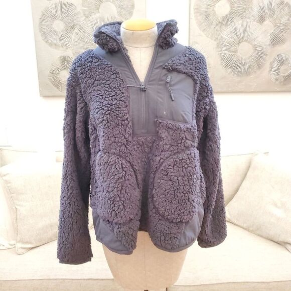 Zella Faux Shearling Pullover sz XL in Grey Forged - Picture 3 of 13